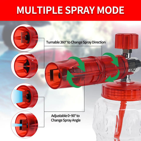 Pressure Washer Spray Gun With Foam Cannon Kit All In One For Car Wash 3000 PSI M22 Inlet Three Eighths Inch Quick Connect