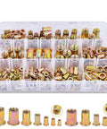 Top Notch JONMON M3-M12 Rivet Nut Assortment Kit With 230 Pieces Carbon Steel Flat Head Blind Rivnuts Threaded Inserts For Metal Furniture And Flush Projects, assorted in organizer box