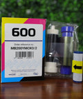 Two Pack Ymcko Color Ribbon For Id Badge Printers Delivering Two Hundred Full Color Prints Alongside Twenty Pvc Cards in box with barcodes.