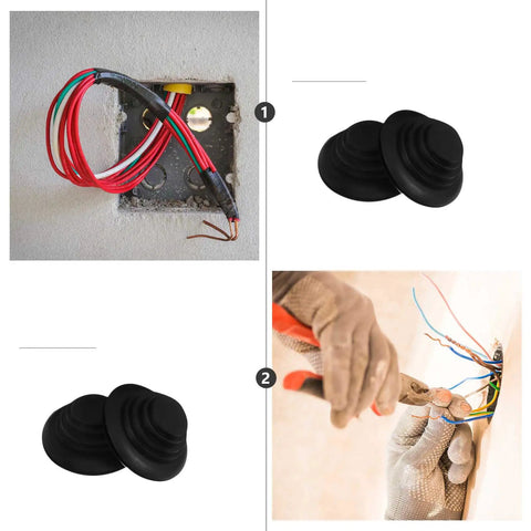 10 Pack Tower Shaped Rubber Grommet Kit Black Drill Hole Protectors For Cables And Wires Tough As Nails Wall Panel Grommets, cable installation