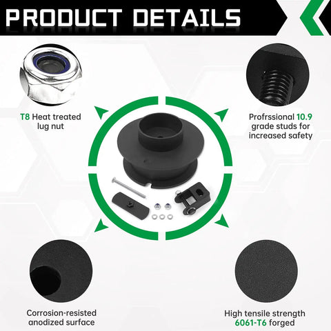 Product details of 2.5 Inch Front Leveling Lift Kit for 2014 2024 Ram 2500 3500 4WD with heavy duty steel spring spacers and components