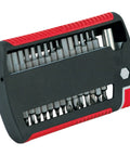 XLSelector 31 Piece Bit Set With Slotted Phillips Torx And Hex Bits, Magnetic Holder, and sturdy storage case close-up