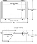 Diagram of IP67 Waterproof Junction Box Enclosure For Outdoor Electrical Projects Built Tough Weatherproof Plastic Case With Hinged Gray Cover Mounting Plate And Wall Bracket Included 220 By 170 By 110 Millimeters Easy Install dimensions