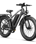 Powerful 2000W Peak Electric Mountain Bike for Adults with 48V 15Ah Battery, 26x4 Fat Tires, side view with rear rack