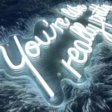 You Are So Pretty Neon Sign Led Light Up Wall Decor Made From Transparent Acrylic For Indoor Use 29.9 By 13.7 Inches
