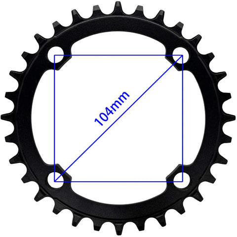 Round Oval 104BCD Chainring 32T 34T 36T 38T Narrow Wide Beefy Teeth Design For 6 7 8 9 10 11 12 Speed Chains Fits Most Shimano And Sram Cranksets Black 38T Durable Aluminum