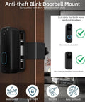 Anti Theft Doorbell Mount 2Nd Gen Adjustable 45 To 135 Degrees No Drilling Camera Mount Bracket For All Gen Video Doorbells Fits Apartment Rental Office Black, installed on door, compatible with Blink doorbells.