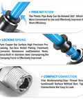 Male Elbow Push To Connect Fittings 12Mm Tube OD X 3/8 Inch NPT Thread Copper And Plastic showing rotation, spring lock, compact connection.