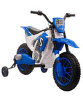12V Kids Motorcycle With Treaded Tires And Soft Start For Smooth Rides 5 Mph Top Speed Ride On Electric Bike For Kids With Training Wheels Spring Suspension Kid Friendly Battery Charger Included Blue