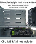 Interior view of Dope DIY NAS Case With Four Bay And Two Internal Bays For Mini ITX Build showcasing motherboard slot and fan.