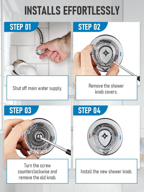 Step-by-step installation of Shower Faucet Handle Replacement Kit 100710 Compatible With Posi-Temp Valve