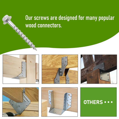 Five Hundred Connector Screws Nine By One And A Half Inches Beefy Heavy Duty Joist Hanger Screws For Decking And Framing With Hex Drive