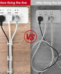 Comparison of cable management using Powerful Back Glue Self Adhesive Cable Zip Tie Mounts Kit showing organized versus tangled wires.