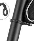 Close-up of strap on Under-Seat Bike Seat Bag, 3D Shell Saddle Pack with Waterproof Zipper, showing durable attachment to bike seat post.