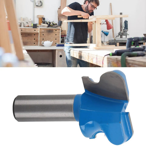 Heavy Duty 1/2 Inch Shank Drawer Pull Router Bit With Tungsten Steel And PTFE Coating close-up detail showing cutting edge and shank.