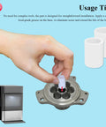 Ice Maker Bushing Kit For Opal Nugget Ice Makers 1.0 And 2.0 6 Hole Extruder, Quiet Grind Repair, Squeak Free, Black Sludge Solution, Easy Install, Direct Fit, Includes 2 Replacement Bushings, 2 white bushings on 6-hole extruder