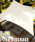 Cream 16 By 20 Rectangle Sun Shade Sail Outdoor Canopy Shelter Cover That Delivers 95 Percent UV Blockage And Water Resistance