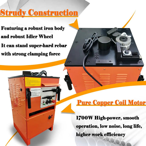 Heavy Duty Electric Rebar Bender And Cutter Combo 1 Inch Steel Bar Tool with copper motor and strong iron body.