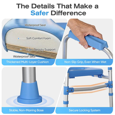 Rock Solid Padded Toilet Seat Riser For Seniors And Mobility Needs Built Tough 450 Lb Capacity No Sweat Adjustable Setup Ultra Comfort Universal Fit Standard Or Elongated Bowls Bathroom Safety Helper