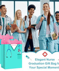 Group of medical students with 13 Inch Nurse Graduation Gift Bag With Tissue Paper And Handle For Women Gift Ready Large Medical School Celebration Bag Perfect For Nursing School Graduation Party Favor For New Nurses