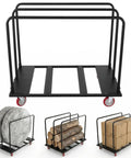 Heavy Duty Folding Table Cart And Drywall Dolly, 1800 Lb Capacity, Moves 10 Tables At Once, Beastly Mobile Utility Cart For Boxes, Wood, Stone, Plywood And More For Job Sites And Workshops, steel frame