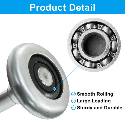 Close-up of Two Pack 1.8 Inch Steel Garage Door Rollers For 2 Inch Tracks, showing precision bearings and smooth operation.