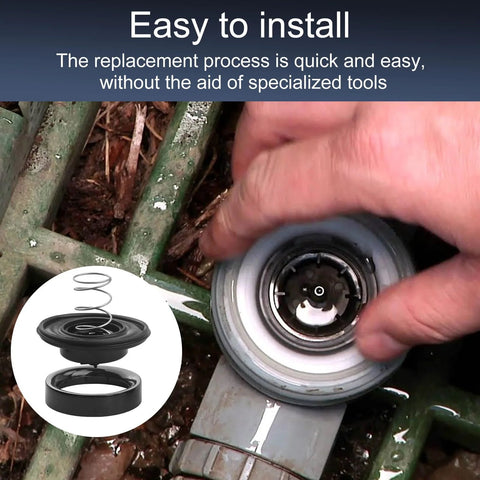 Installed view of Aulpq replacement valve diaphragm assembly for Irritrol sprinkler valves 2400/2600/2700DPR, 3/4"–1"