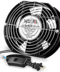 Dope High Speed Axial Muffin Fan 172mm By 152mm By 51mm With Switch 110V 120V with visible grill and power cord