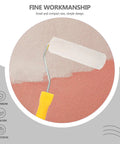 Close-up of a mini paint roller cover using ultra soft cotton thread sleeve for smooth wall painting.
