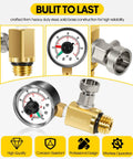 Brass high-flow manual relief valve with pressure gauge and threaded fittings for pool/spa filter (RV40600)