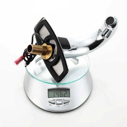 Touchless Sensor Bathroom Sink Faucet With Hole Cover Plate, Brass Automatic Tap, on weighing scale