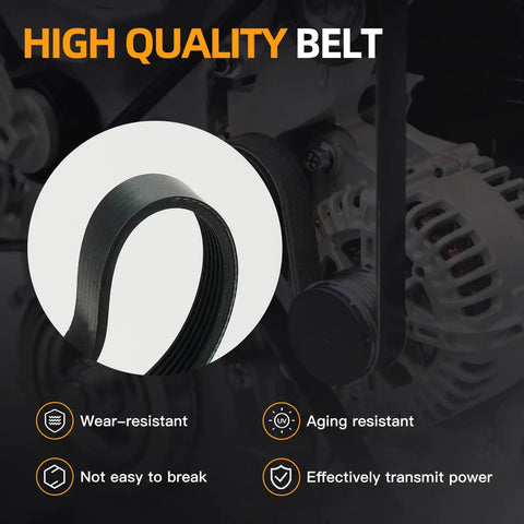 Serpentine Belt Tensioner Kit With Idler Pulley And Drive Belt For BMW 3.0L L6 2006 To 2013, high quality belt close-up