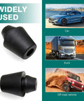 10 Pack Heavy Duty Automotive Rubber Hood And Trunk Mounds Elastic Door Damper Buffers Noise Reduction Shock Absorbers Badass Protection For Your Rig In Black on display with various vehicles.