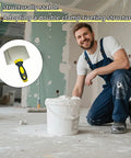Curved Plastering Trowel With Stainless Steel Arc Blade For Drywall Spackle And Putty Applications in construction setting.