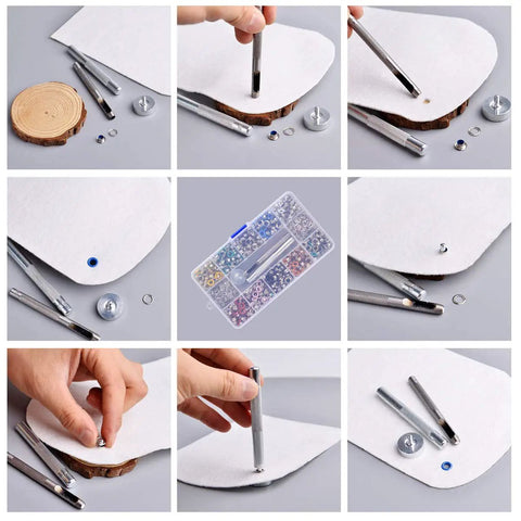 Grommet Kit 3 Sixteenth Inch 400Pcs Eyelet Set With 3 Piece Install Tools And Storage Box for Crafts and DIY Projects