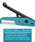 Heavy Duty Strapping Tensioner Sealer And Cutter Kit For One Half To Three Quarters Inch Polyester Polypropylene Straps Lake Blue Manual Packing Tools Set Built Tough For Pro Grade Wrapping, lake blue hand tool