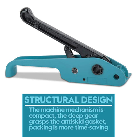 Heavy Duty Strapping Tensioner Sealer And Cutter Kit For One Half To Three Quarters Inch Polyester Polypropylene Straps Lake Blue Manual Packing Tools Set Built Tough For Pro Grade Wrapping, lake blue hand tool