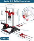 Upgraded Portable Drill Guide For Precise Straight Holes, Adjustable From Zero To Sixty Degrees, dimension illustration
