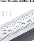 Digital Caliper 0-800mm/31.5 Inch Large Range Long Jaw Caliper Measuring Tool stainless steel ruler body with measurements visible