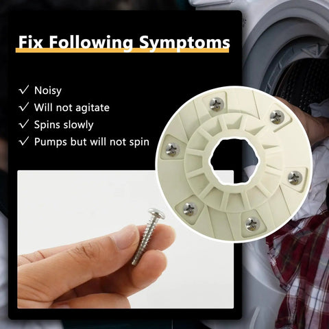 Whirlpool Driven Hub Washer Screw Kit For Replacement, 6 Piece Set, WP8533953 8533953 1179809 AH990227 EA990227 PS990227, Ultra Durable Metal Hardware For Quick, Reliable Washer Repair. Metal screw and washer hub repair kit shown with installed screws