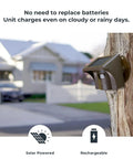Half Mile Solar Powered Wireless Driveway Alarm With Motion Sensor attached to tree beside house