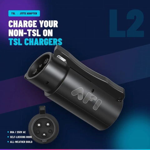 Nacs To J1772 Adapter Unleashes Full Throttle 80 Amp Fast Charging for Tesla and every J1772 EVs with all-weather build.