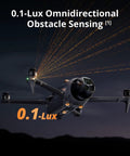Mavic 4 Pro Drone Creator Bundle With 512GB, 6K60 HDR, 100MP Hasselblad Wide flying at night with 0.1-Lux omnidirectional sensors.