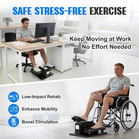 Under Desk Elliptical Workout Machine With Remote, 12 Speeds Quiet Seated Pedal Exerciser For Home Office Gym, Low Impact Leg Exercise For Seniors With Display Monitor