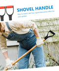Person using shovel with Two Pack D Shaped Shovel Handle Grips Replacement For Garden Tools, Comfortable Non Slip Handles