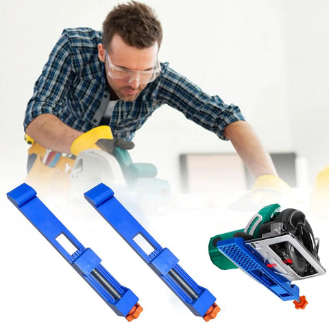 Adjustable Circular Saw Guide Rail Set for Precision Wood Cutting Milling Positioning Clamp and Base Guide Accessories Fits Cutting Machine Bases 145mm to 208mm Includes 2 Pcs