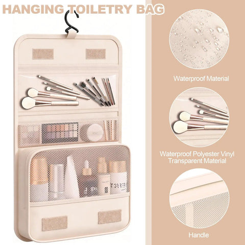 Hanging toiletry organizer from 8 Piece Travel Packing Cubes Set With Shoe Bag And Hanging Toiletry Organizer Durable Luggage Organizers