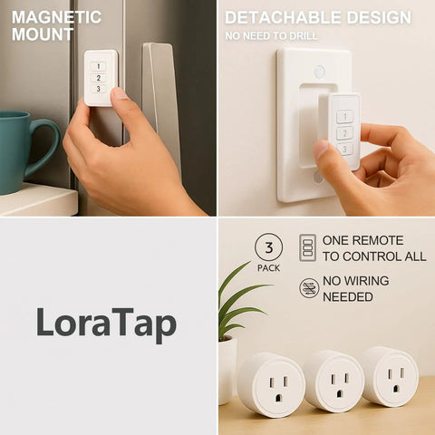 Wireless Wall Switch Remote Outlet Three Pack With 656 Ft Range No Wiring Needed Control Three Plugs From One Remote For Lights