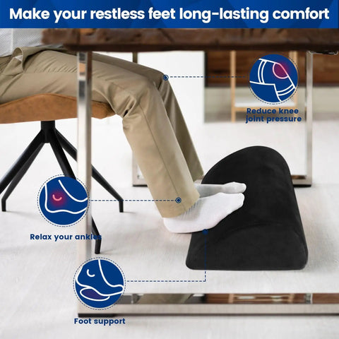 Under Desk Foot Rest With Soft Foam And Washable Removable Cover For Home Office And Car Use, supporting feet under desk