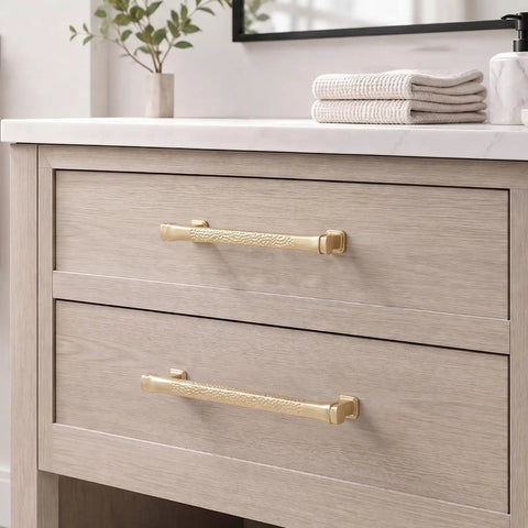 10 Pack Hammered Bar Cabinet Handles With 5 Inch Center Hole Square Modern Gold Drawer Pulls For Cabinets And Cupboards Forged Pattern